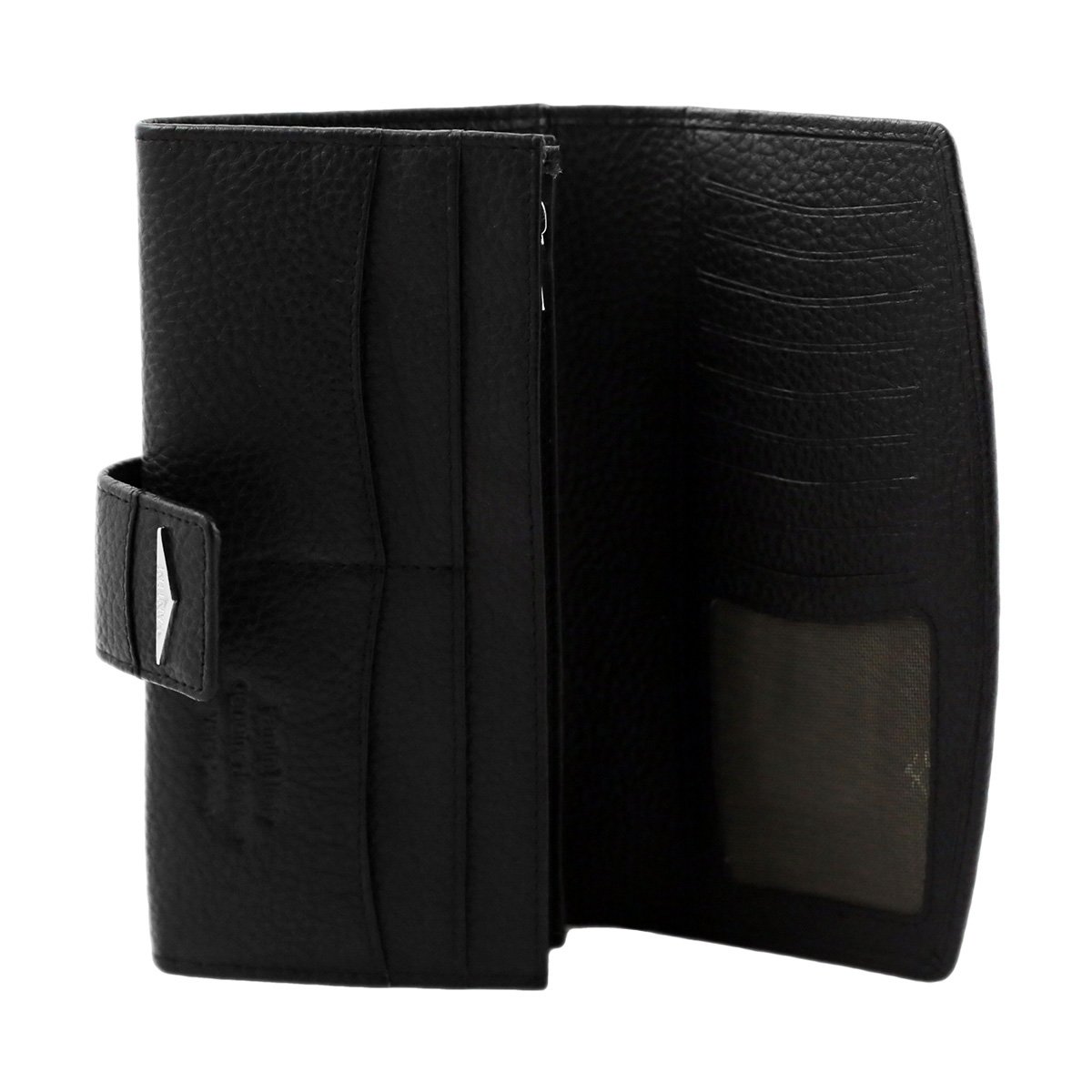 Black wallet with spacious interior