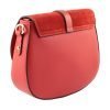 Red leather bag with shoulder strap