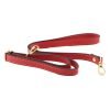 Shoulder strap in red leather