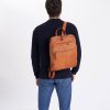 Honey leather backpack