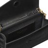 Genuine black leather purse with croc texture inside designed for women