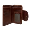 Women’s brown leather wallet crafted by hand, equipped with multiple card holders
