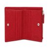 Womens wallet with a crimson textured leather interior
