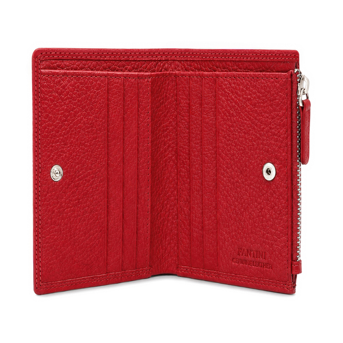 Womens wallet with a crimson textured leather interior