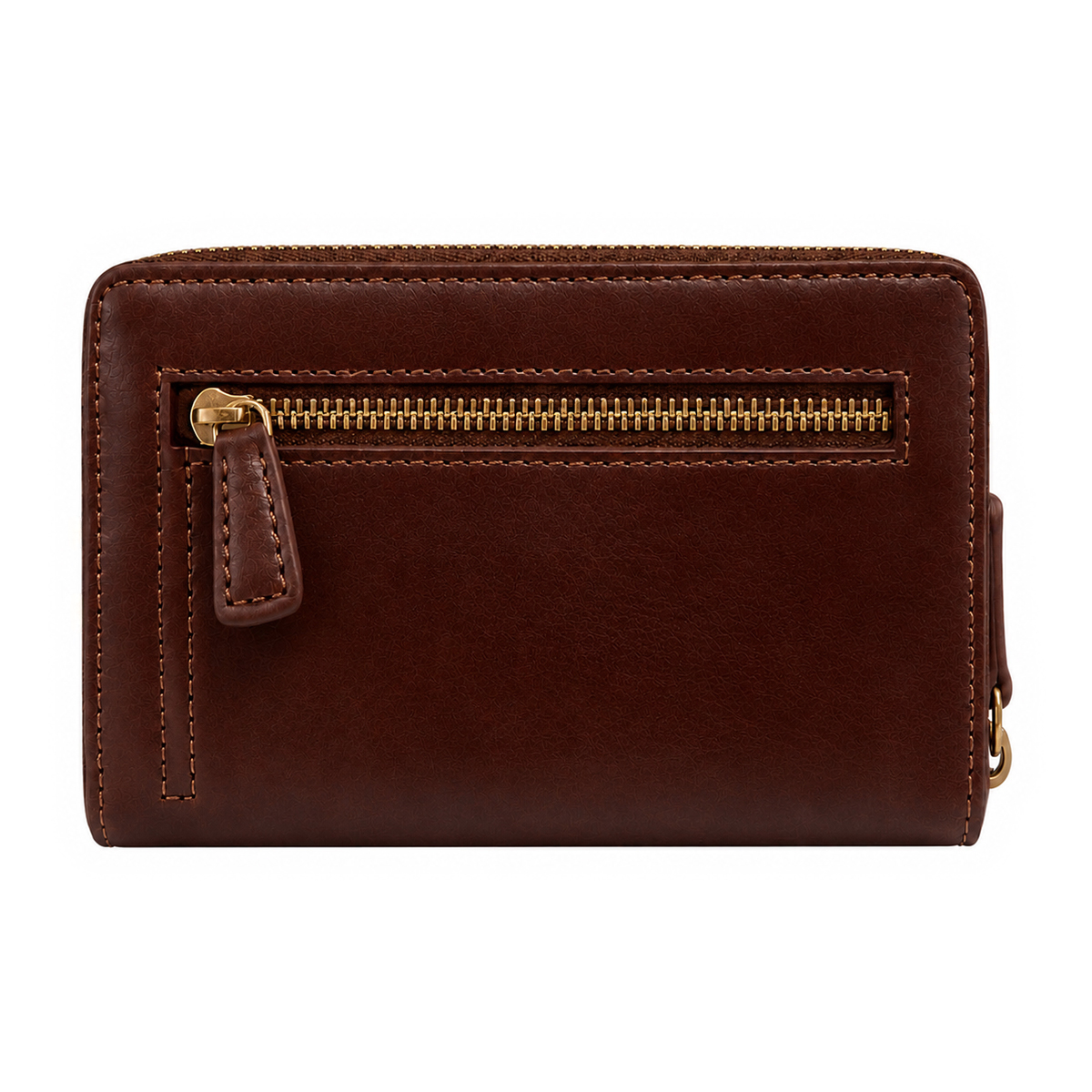 Genuine brown natural vacchetta retro-style purse for ladies