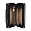 Handcrafted womens wallet in black authentic leather