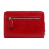 Genuine natural vacchetta leather vintage-style wallet in scarlet, crafted with care