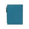 Wallet in genuine hammered leather turquoise, perfect for carrying