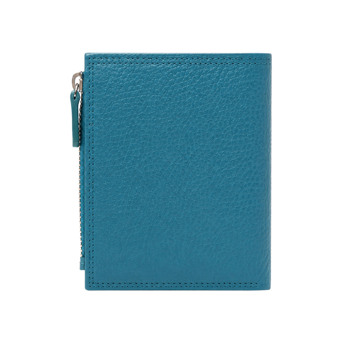 Wallet in genuine hammered leather turquoise, perfect for carrying