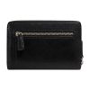 Womens artisan-crafted vintage wallet made of black leather