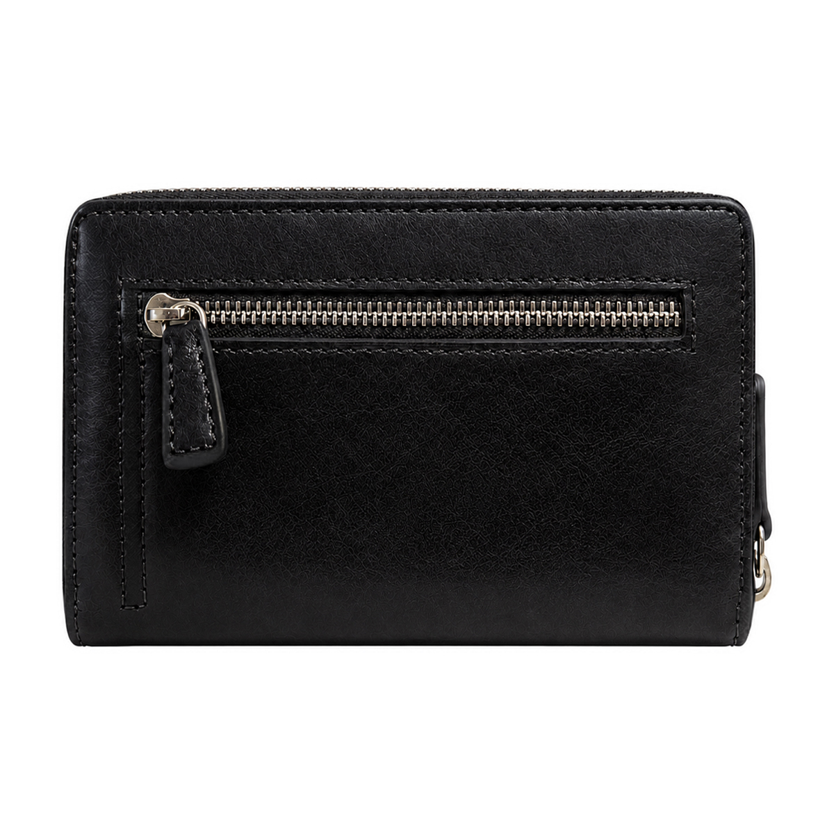 Womens artisan-crafted vintage wallet made of black leather
