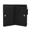 Black hammered leather interior for womens wallet