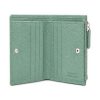 Wallet for women featuring a natural hammered leather interior