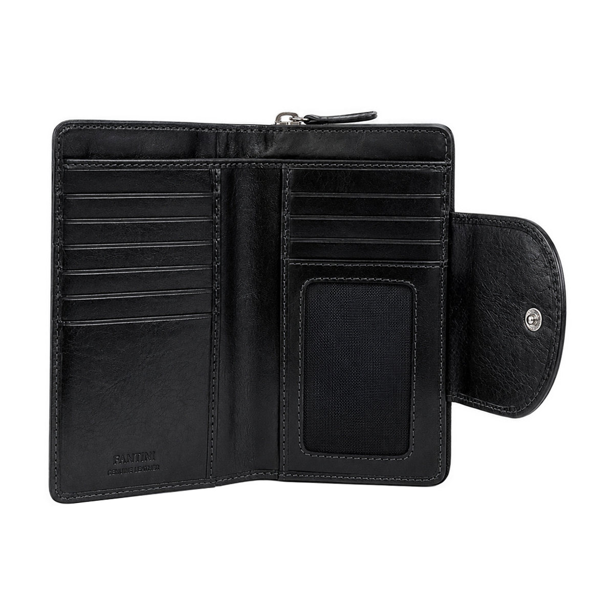 Womens wallet lining - artisan-crafted from real natural black leather